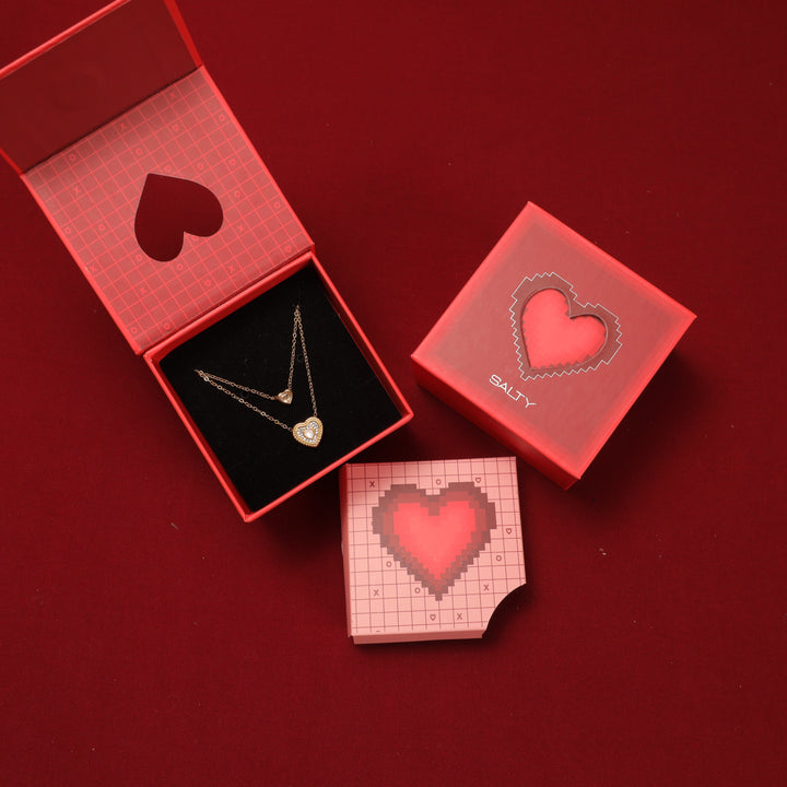 Echo of Heart Necklace With Valentine Box - Salty Accessories