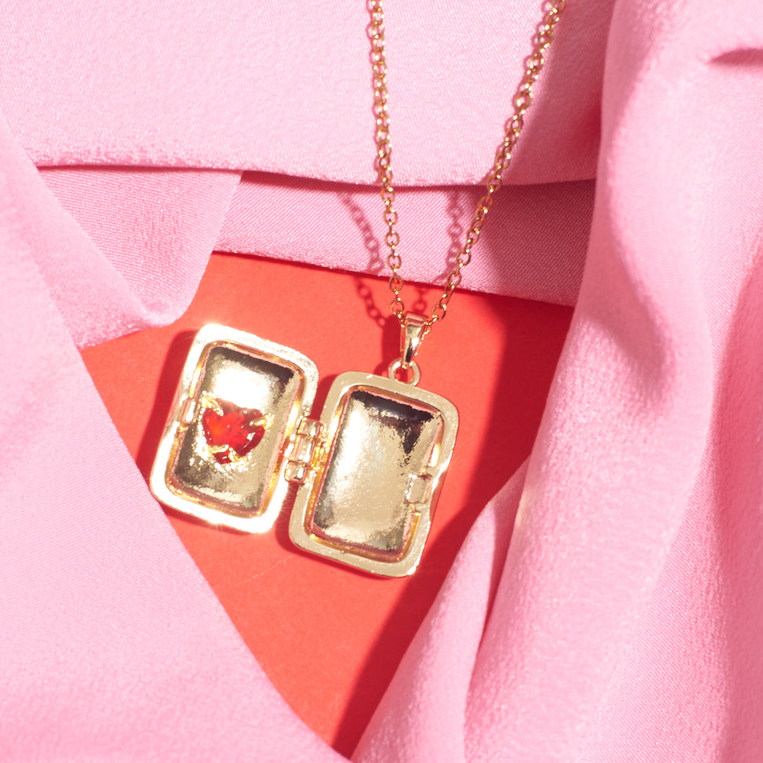 Sunburst Red Heart Pendant Necklace Salty – Salty Accessories