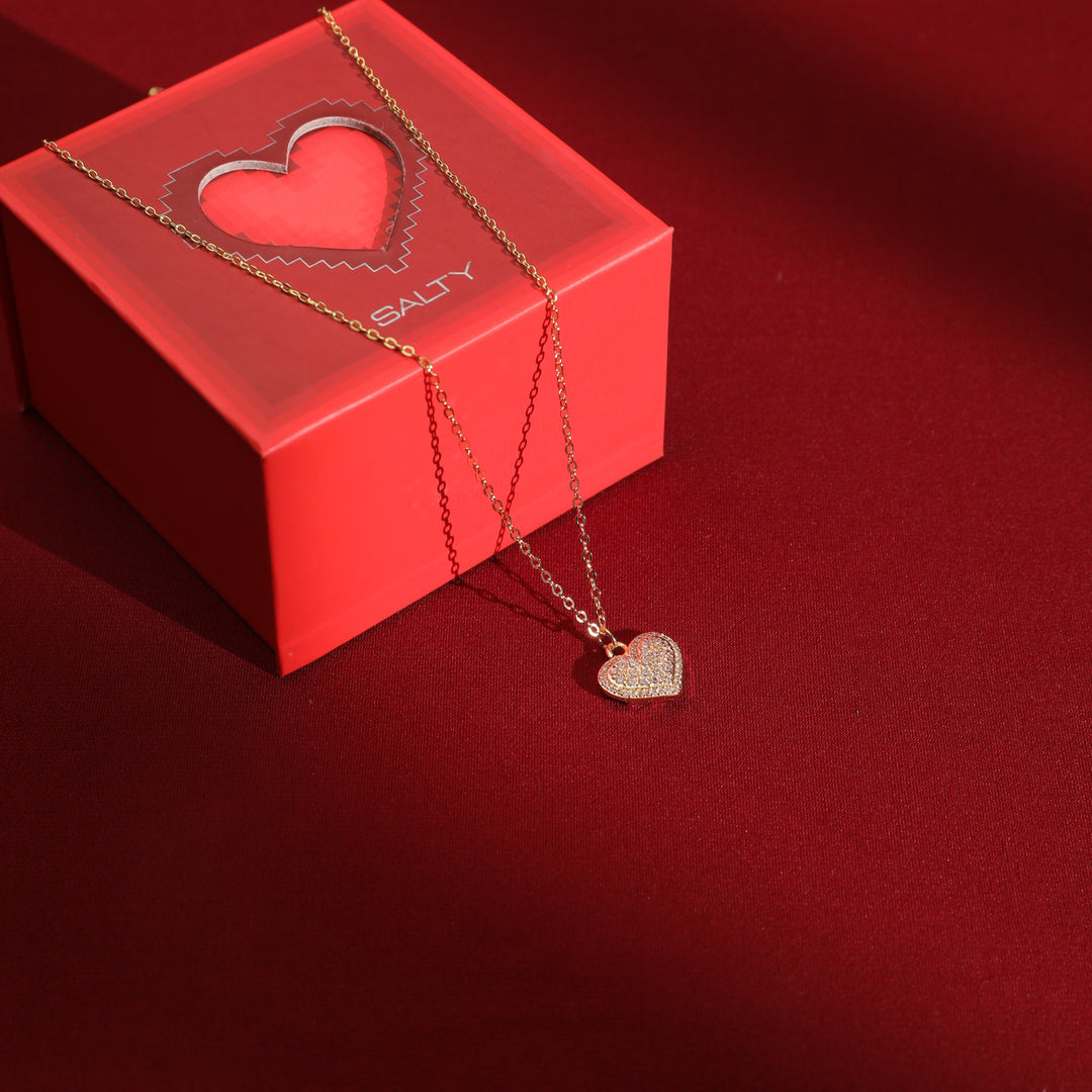 Loving Touch Heart Necklace With Valentine Box - Salty Accessories