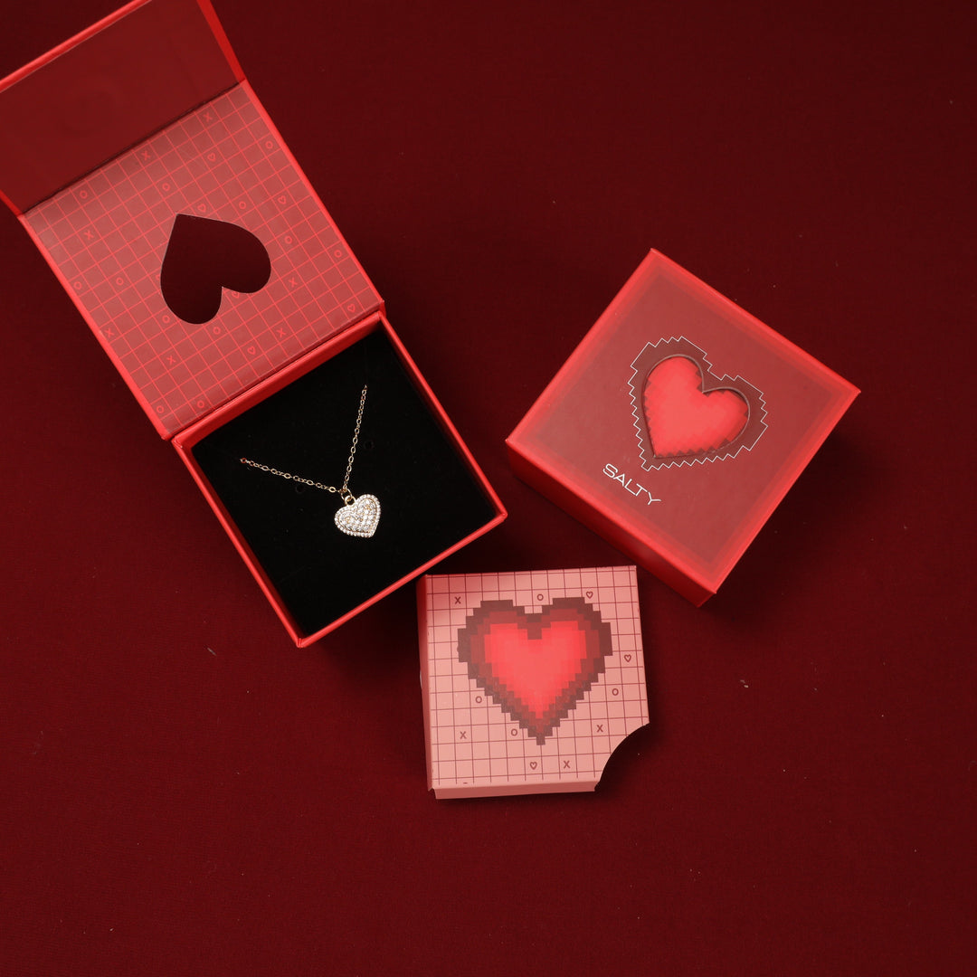 Loving Touch Heart Necklace With Valentine Box - Salty Accessories
