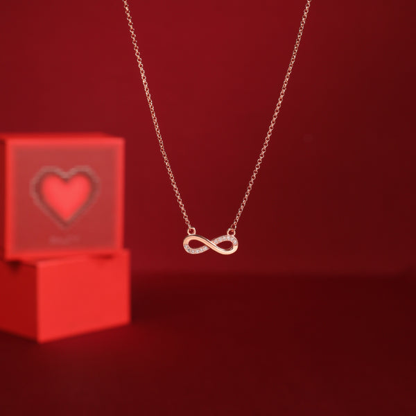 Eternal Connection Symbol White Necklace With Valentine Box