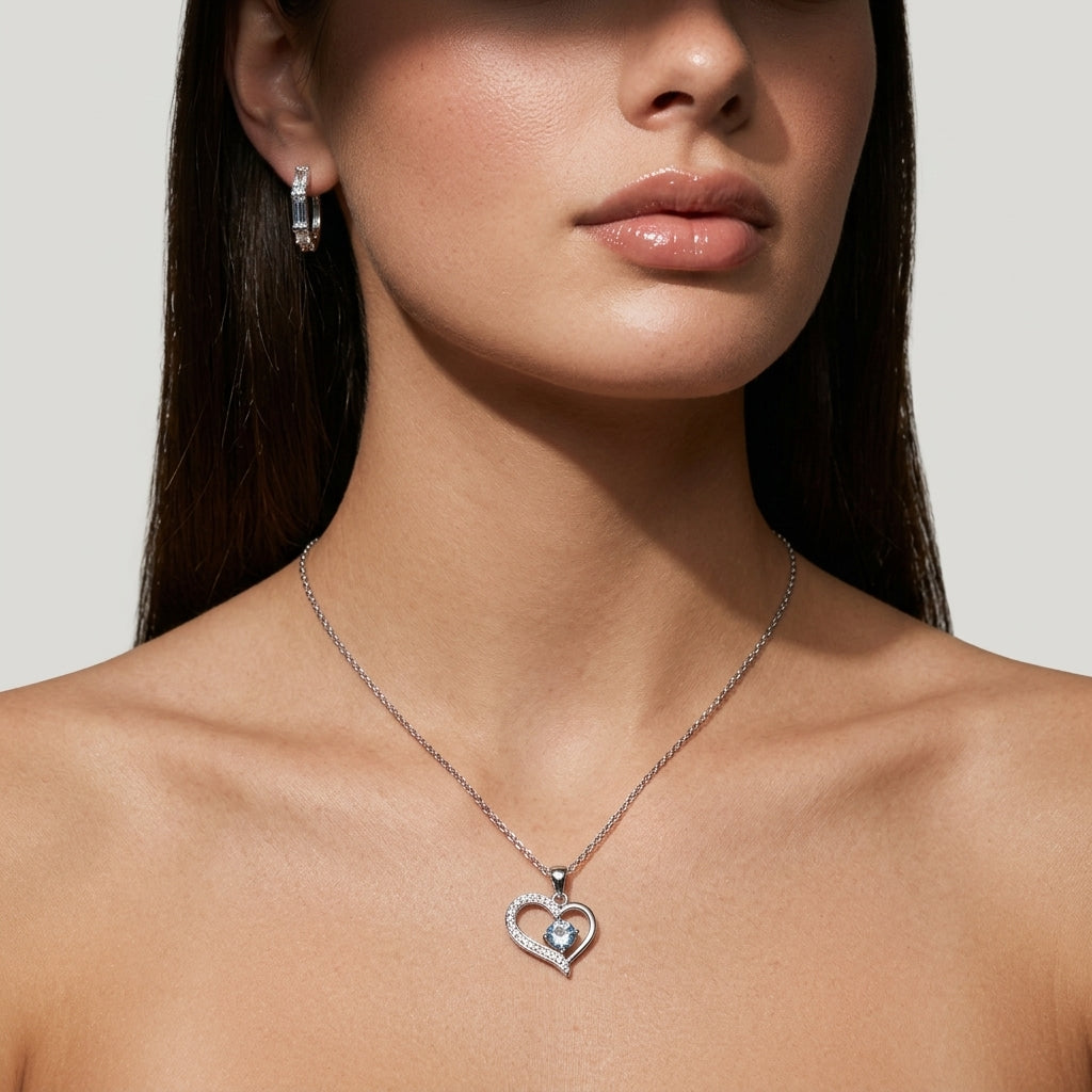 Sophisticated Stone Heart Necklace