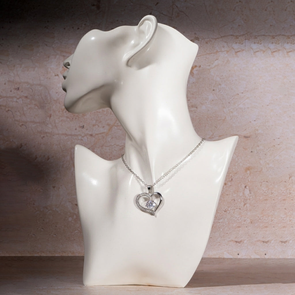 Sophisticated Stone Heart Necklace