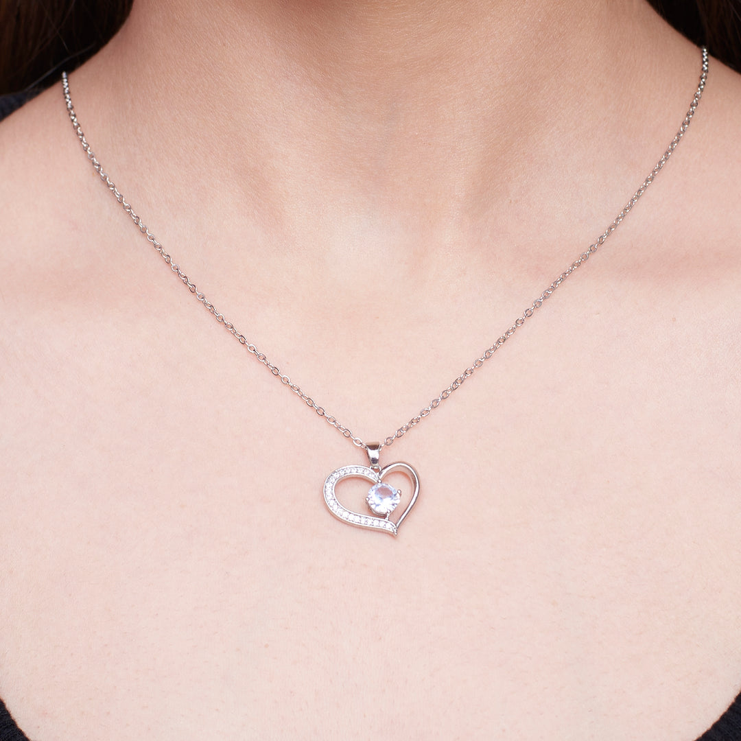 Sophisticated Stone Heart Necklace