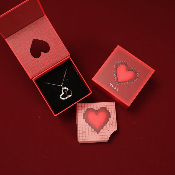 Graceful Heart with Ring Necklace With Valentine Box