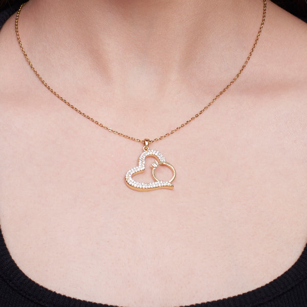 Graceful Heart with Ring Necklace