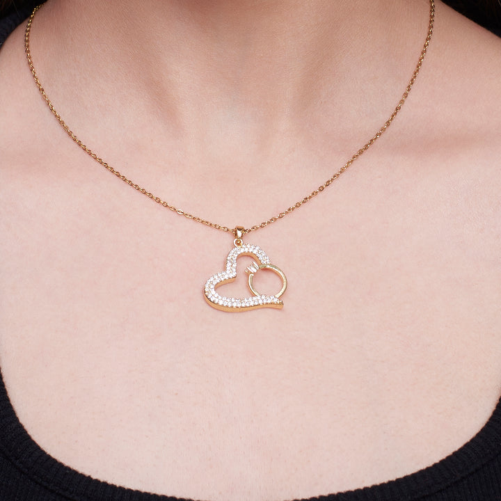 Graceful Heart with Ring Necklace