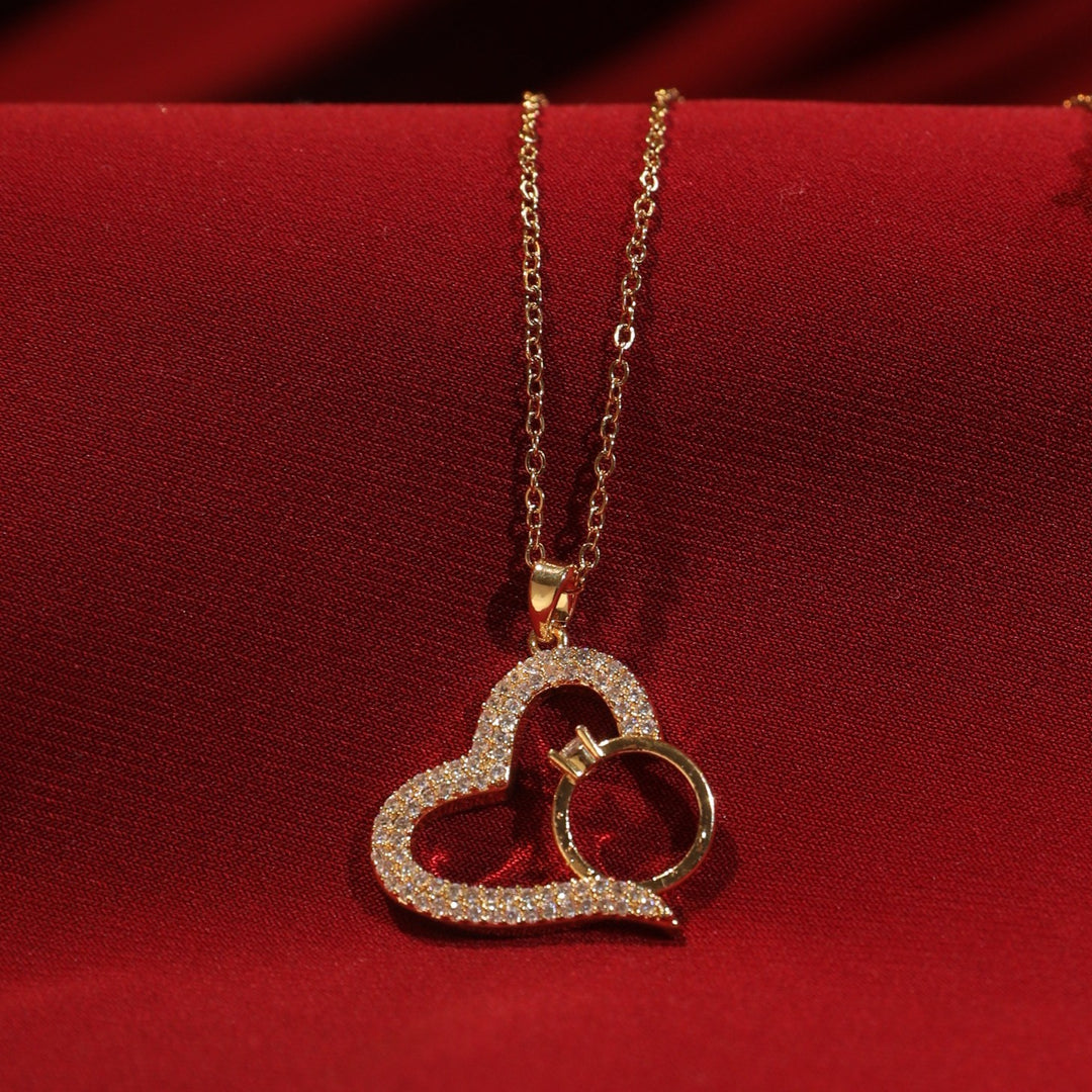 Graceful Heart with Ring Necklace