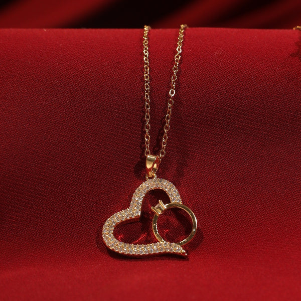 Graceful Heart with Ring Necklace
