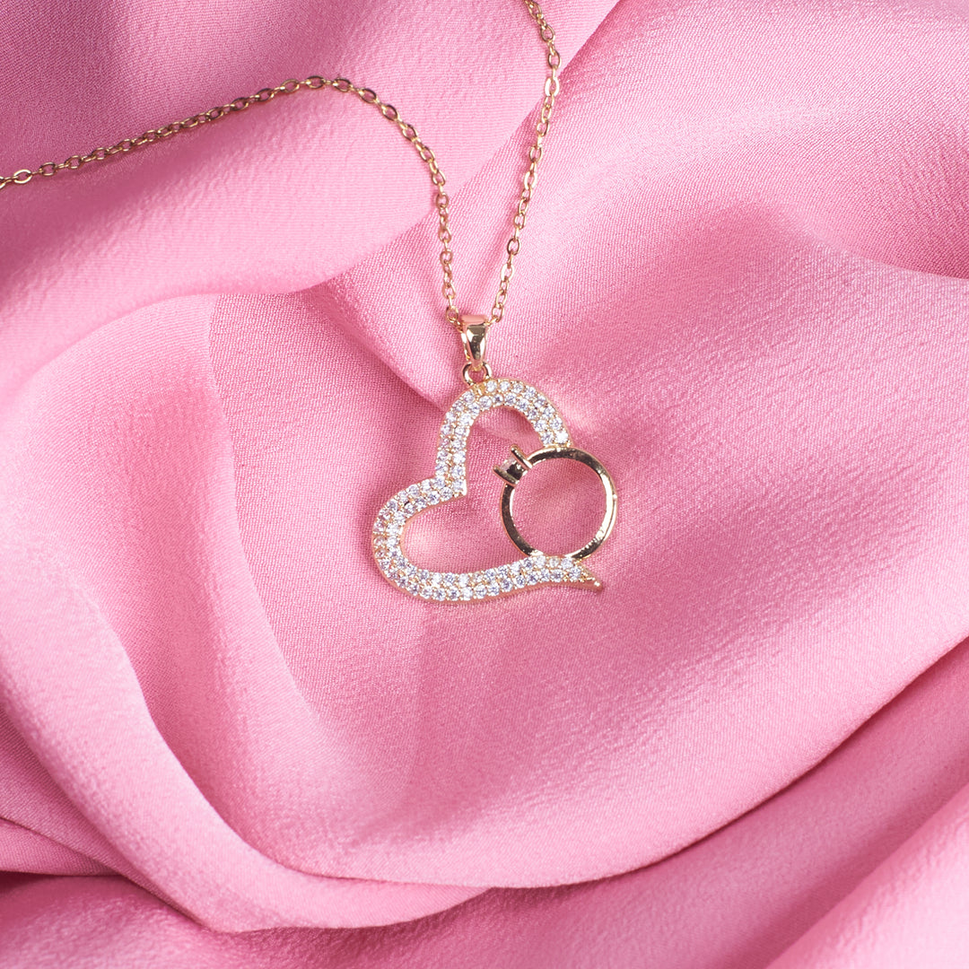 Graceful Heart with Ring Necklace