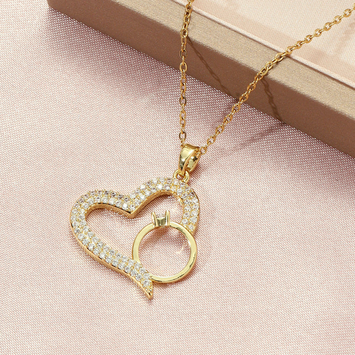 Graceful Heart with Ring Necklace