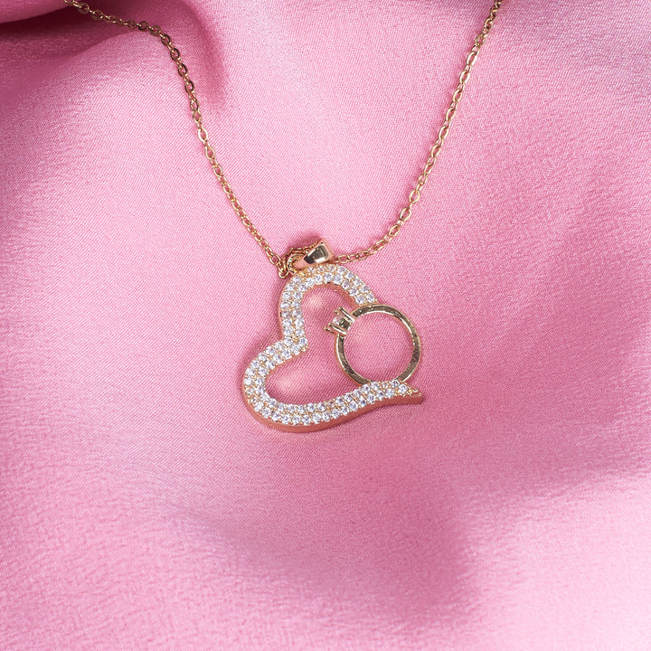 Graceful Heart with Ring Necklace