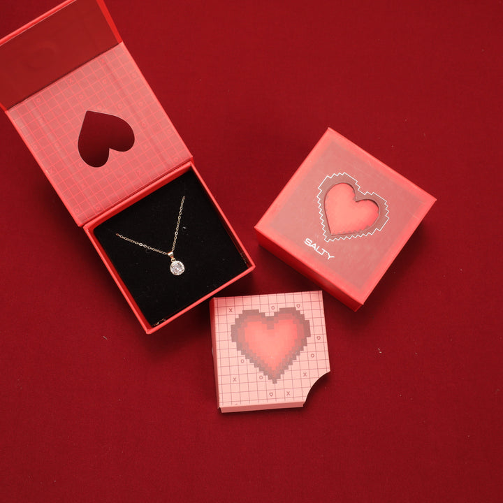 Gleam Kiss Necklace With Valentine Box - Salty Accessories