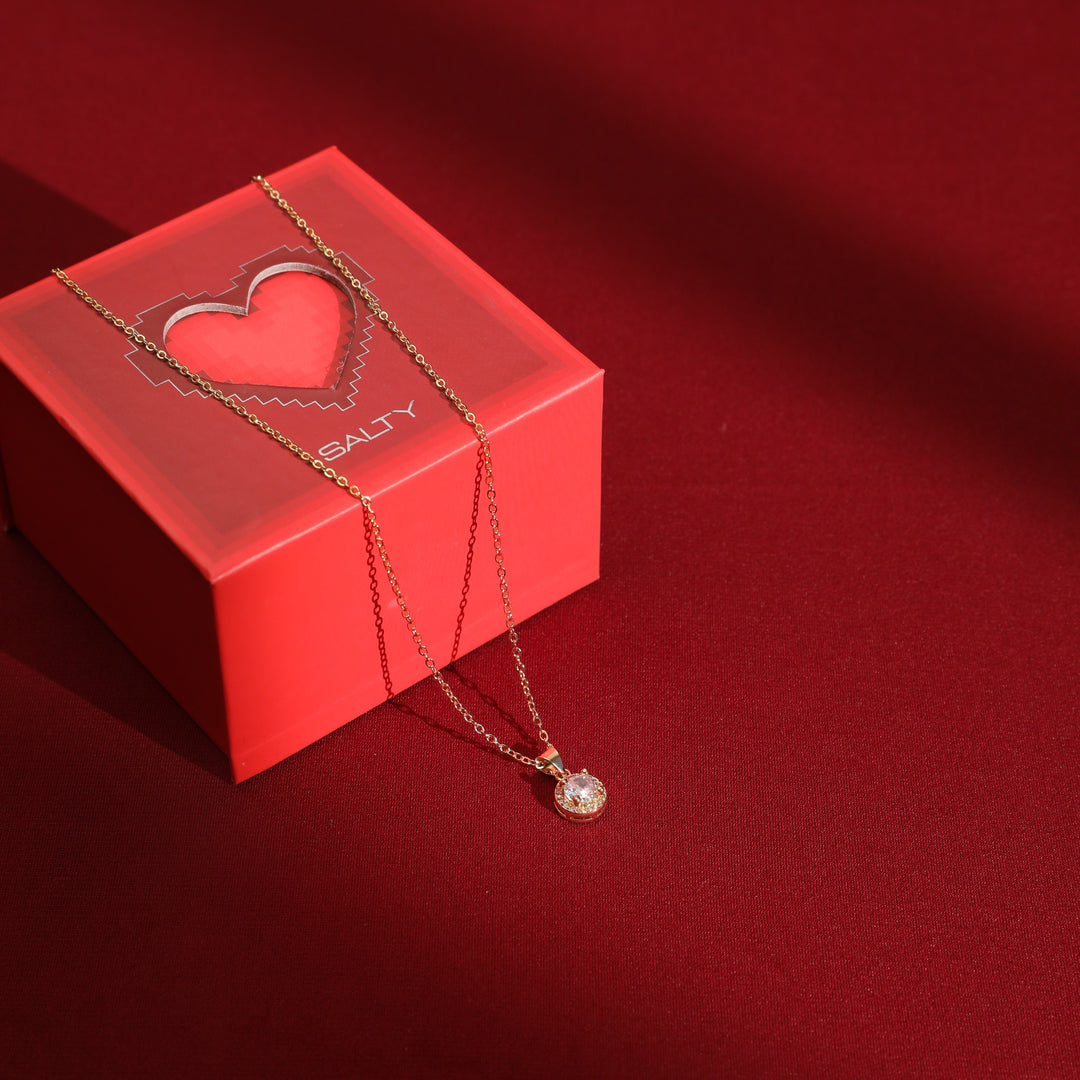 Gleam Kiss Necklace With Valentine Box - Salty Accessories