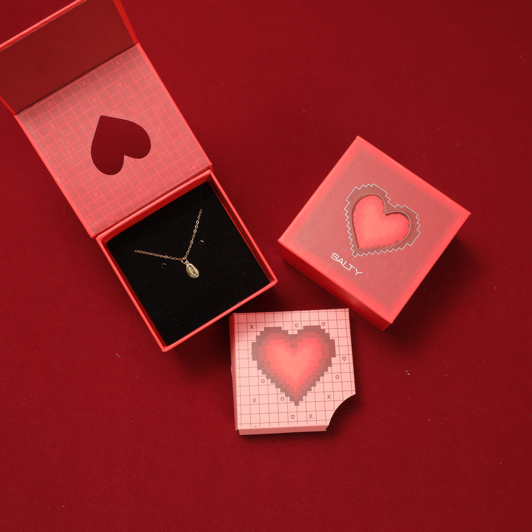 Seashell Charm Necklace With Valentine Box - Salty Accessories