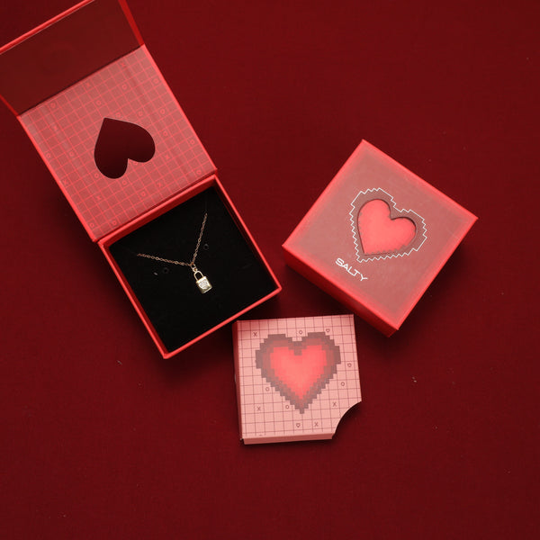 Love Lock Charm Necklace With Valentine Box