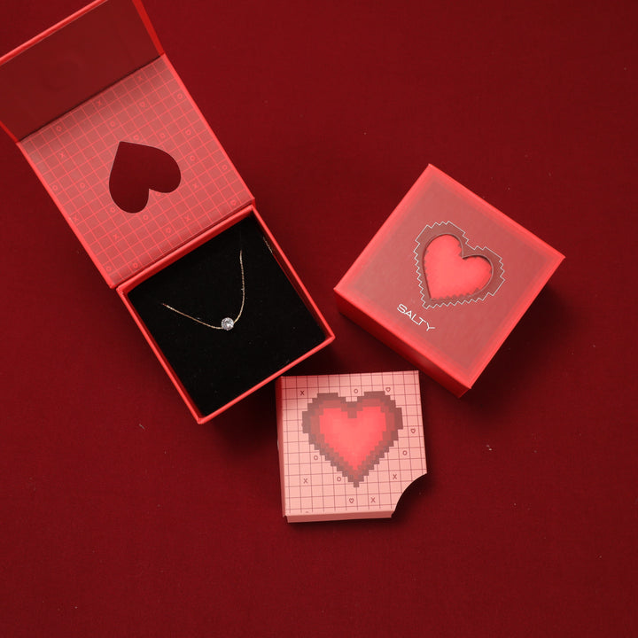 Dewdrop Diamond Necklace - Gold With Valentine Box