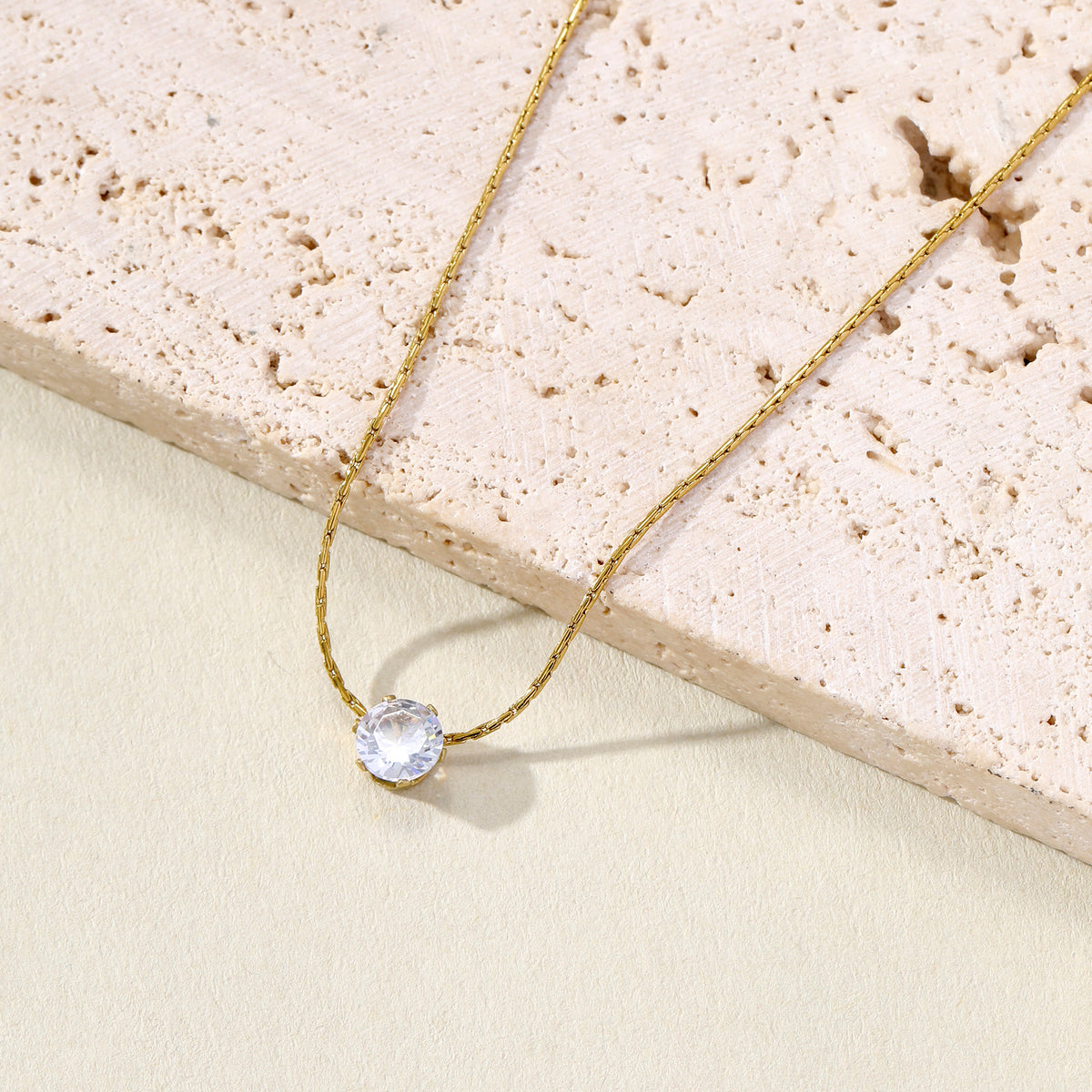 Default Dewdrop Diamond Necklace - Gold - Image 2
