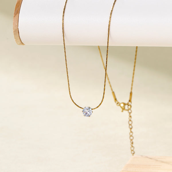Dewdrop Diamond Necklace - Gold