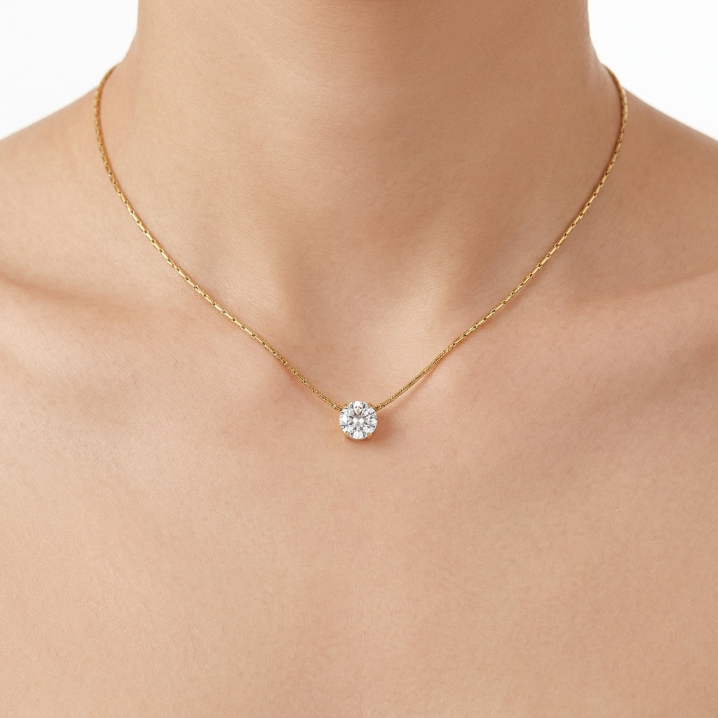 Default Dewdrop Diamond Necklace - Gold - Image 1