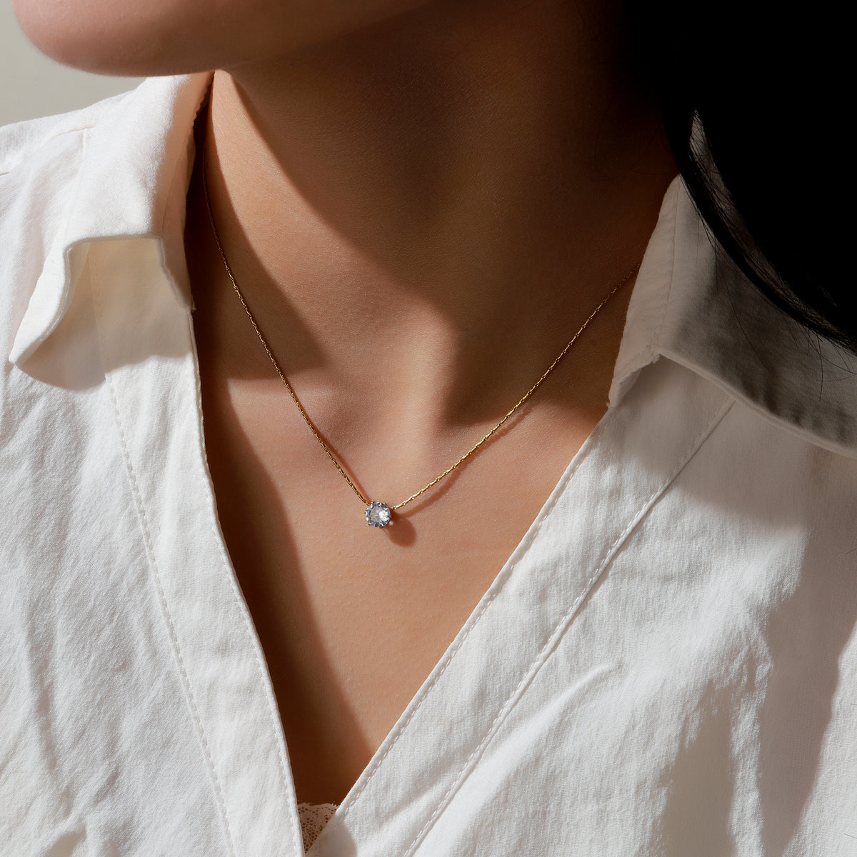 Default Dewdrop Diamond Necklace - Gold - Image 3