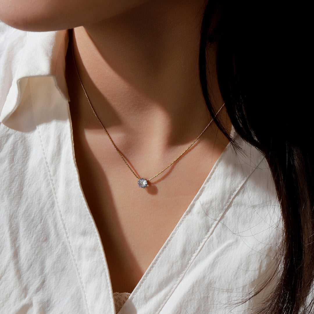 Dewdrop Diamond Necklace - Gold