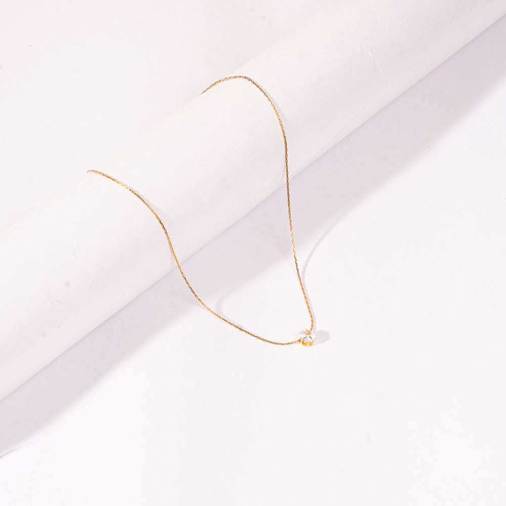 Dewdrop Diamond Necklace - Gold