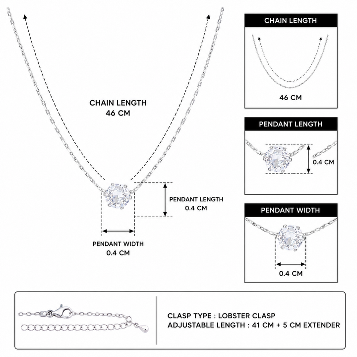 Dewdrop Diamond Necklace - Silver