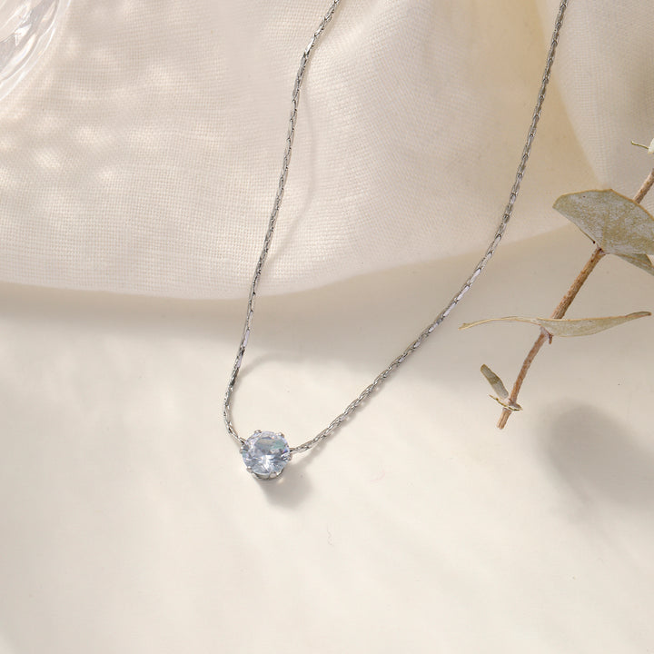 Dewdrop Diamond Necklace - Silver