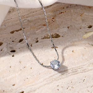 Dewdrop Diamond Necklace - Silver