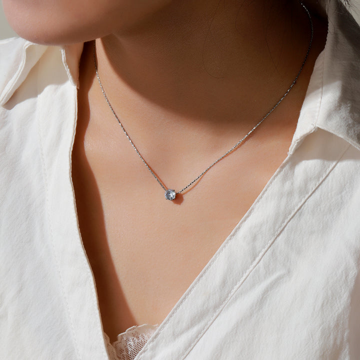 Dewdrop Diamond Necklace - Silver