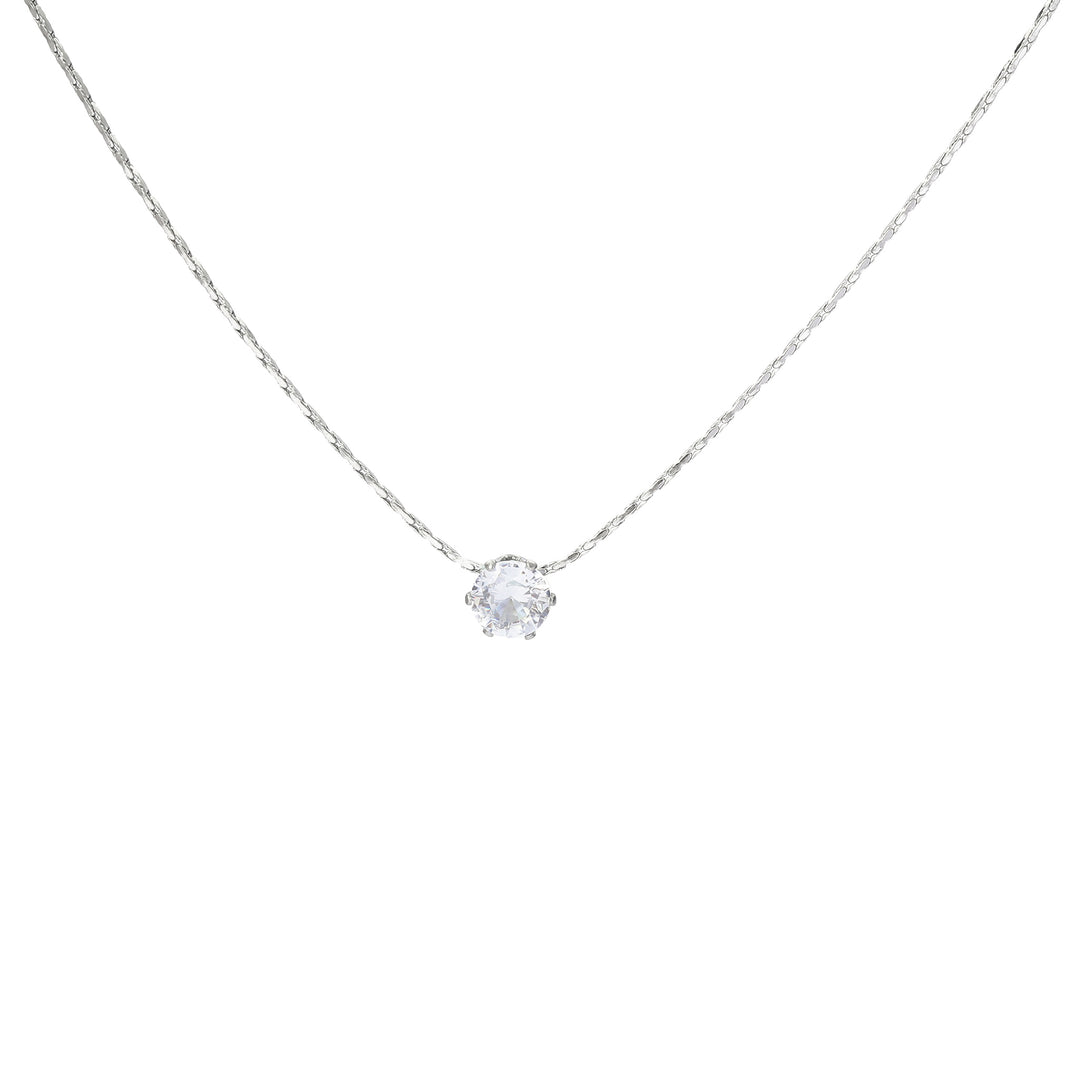 Dewdrop Diamond Necklace - Silver