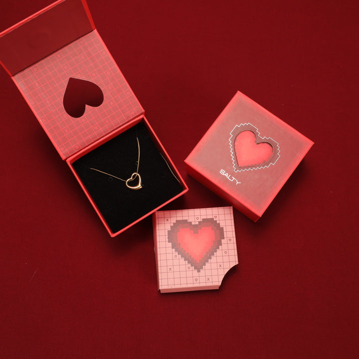 Swaying Heart Necklace With Valentine Box - Salty Accessories