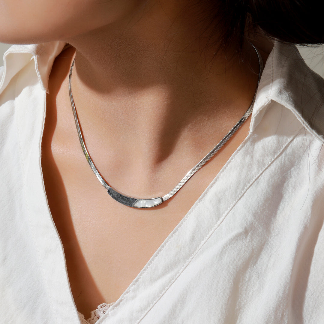Luna Arc Silver Necklace