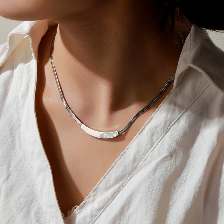 Luna Arc Silver Necklace
