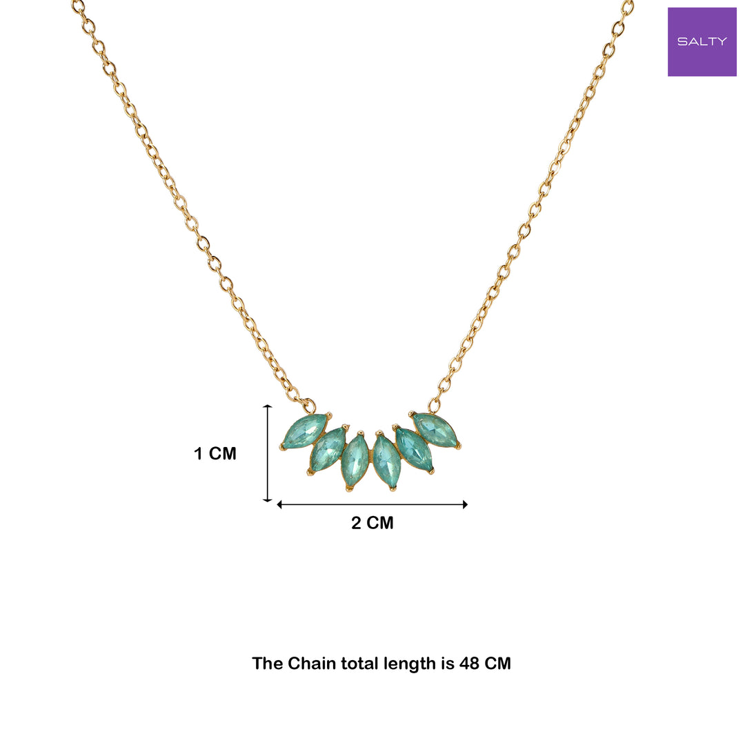 Peony Kiss Blue Necklace