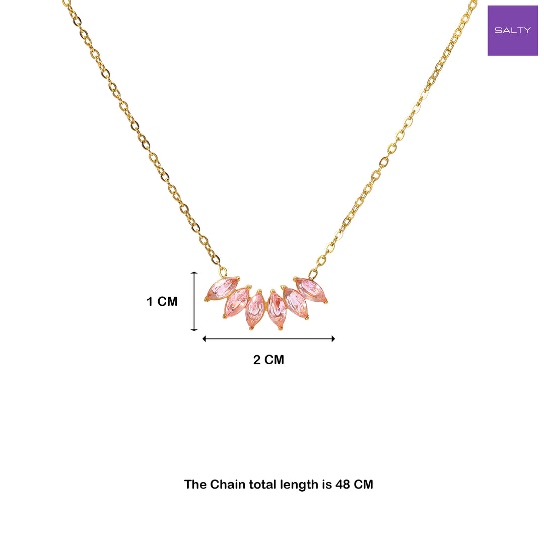 Peony Kiss Pink Necklace