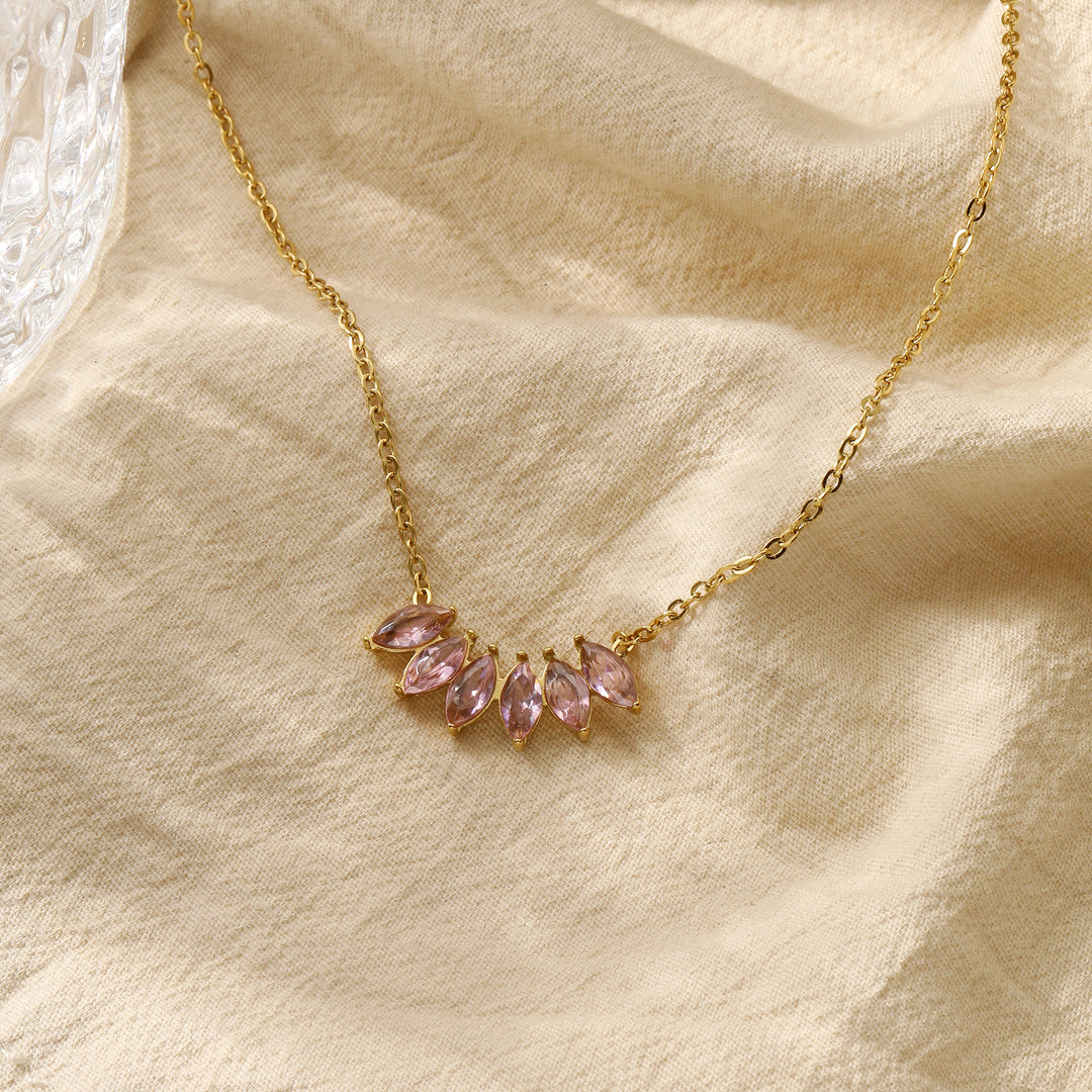 Peony Kiss Pink Necklace