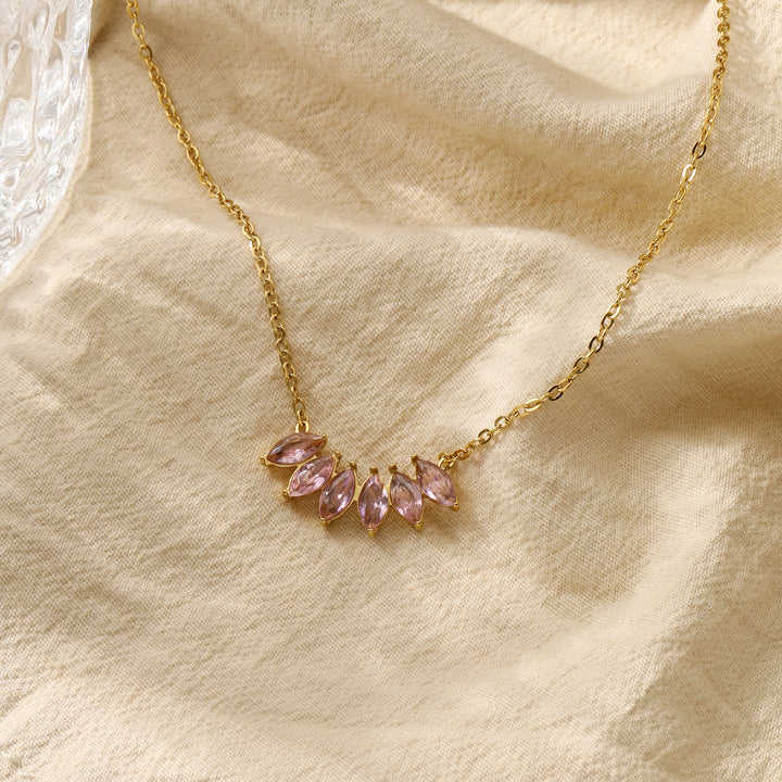Peony Kiss Pink Necklace
