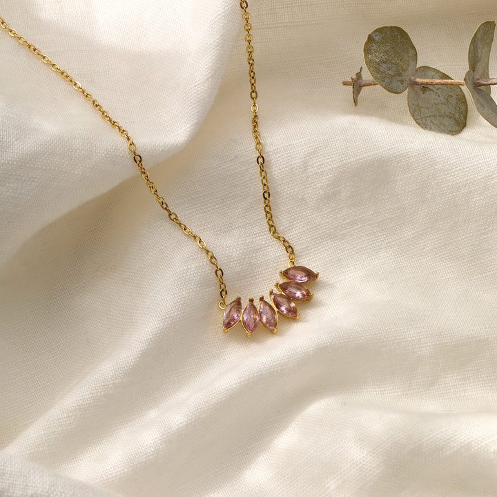 Peony Kiss Pink Necklace