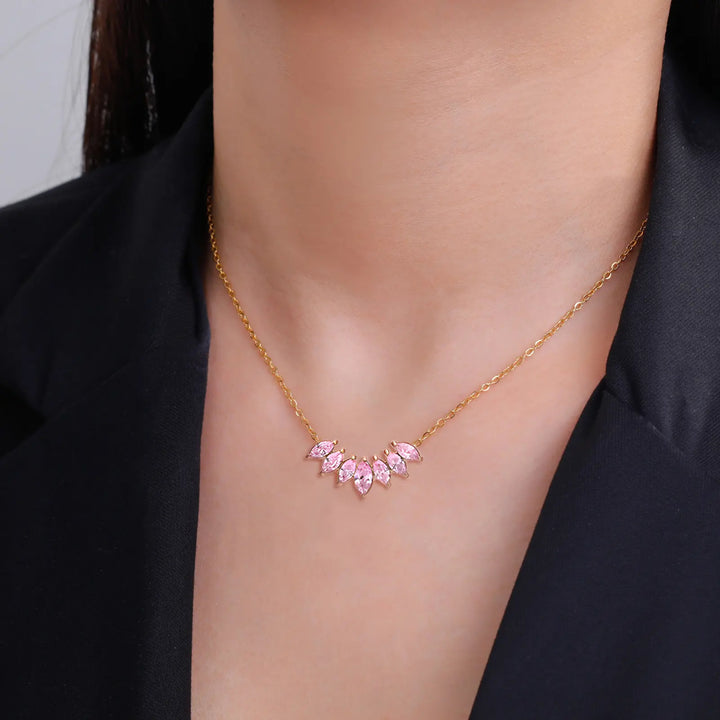 Peony Kiss Pink Necklace