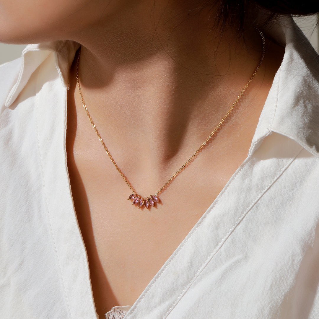 Peony Kiss Pink Necklace