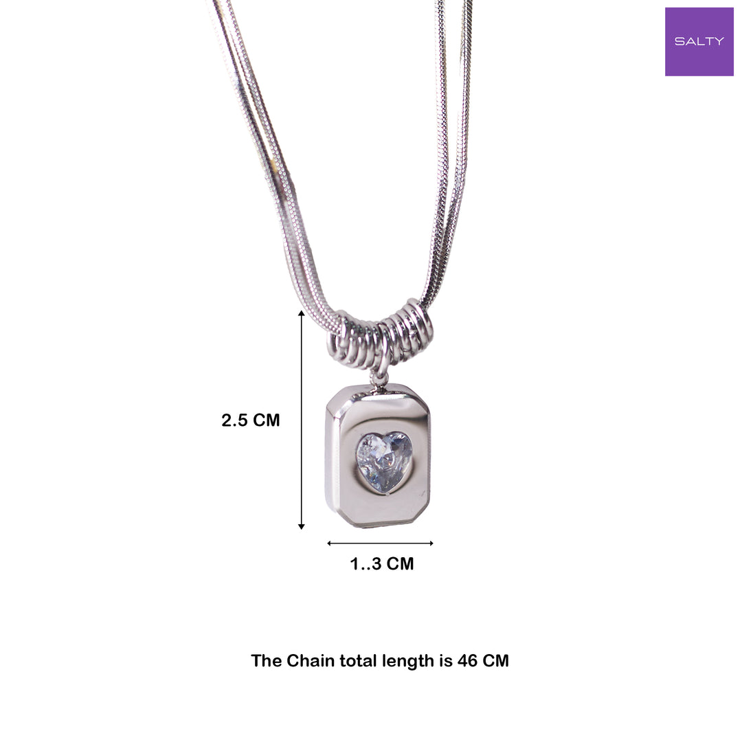 Sweetheart Vintage Silver Necklace