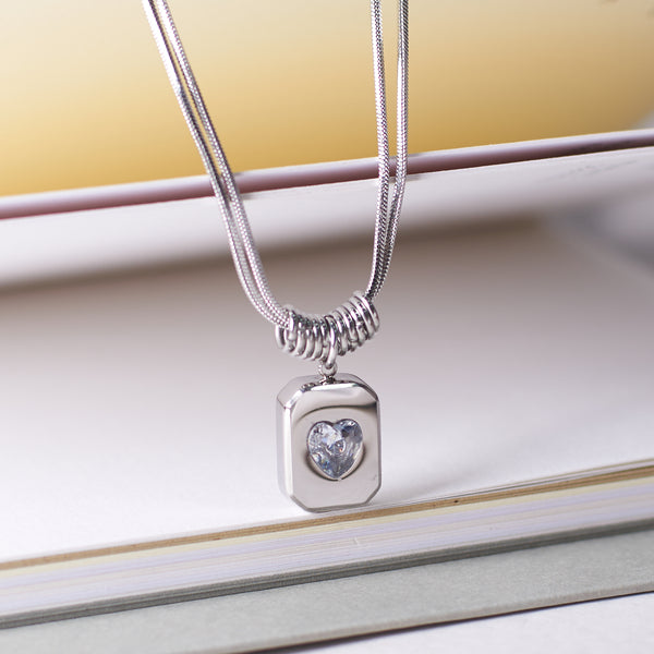 Sweetheart Vintage Silver Necklace