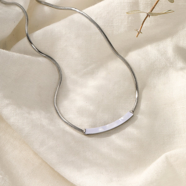 Satin Shine Silver Necklace