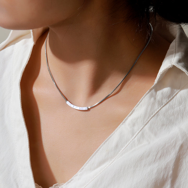 Satin Shine Silver Necklace