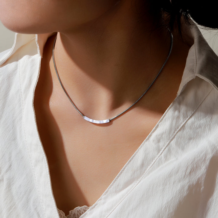 Satin Shine Silver Necklace