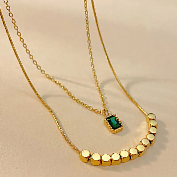 Emerald Vine Necklace - Gold