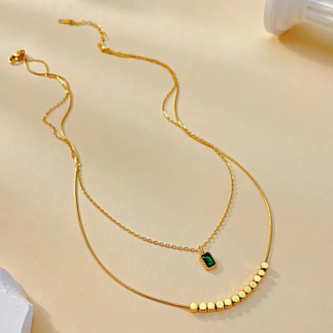Emerald Vine Necklace - Gold