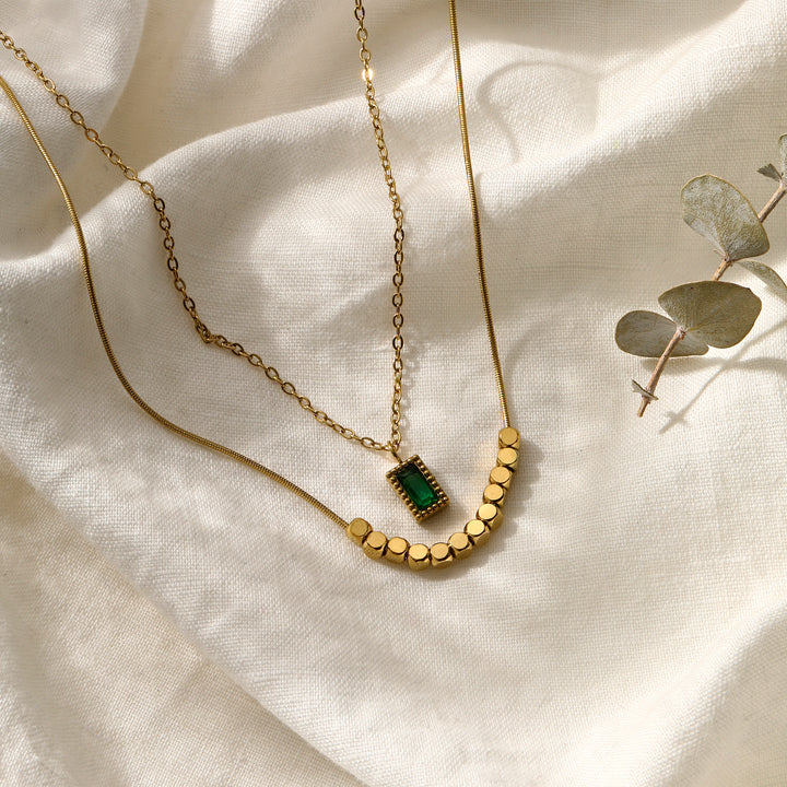 Emerald Vine Necklace - Gold